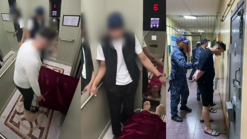 В Астане задержаны блогеры за размещение муляжа трупа в лифте жилого дома