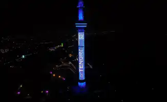 Алматинцы восхищены яркими цветами Телебашни в честь The Spirit of Tengri