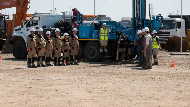 Забор грунта для проб для строительства АЭС