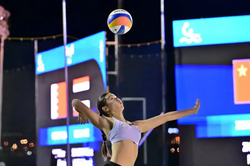 Казахстанская сборная по пляжному волейболу на юношеских Азиатских играх 2025 в Бахрейне Астане