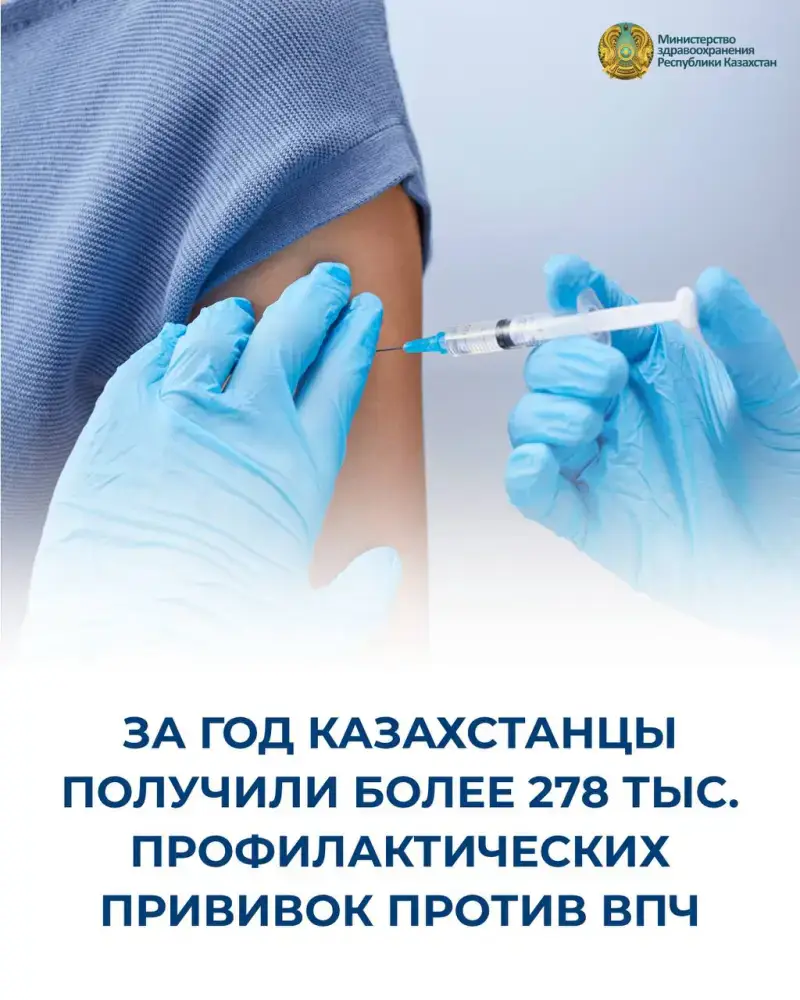 Вакцинация против ВПЧ в Казахстане более 278 тыс. прививок для девочек 11-13 лет Астане