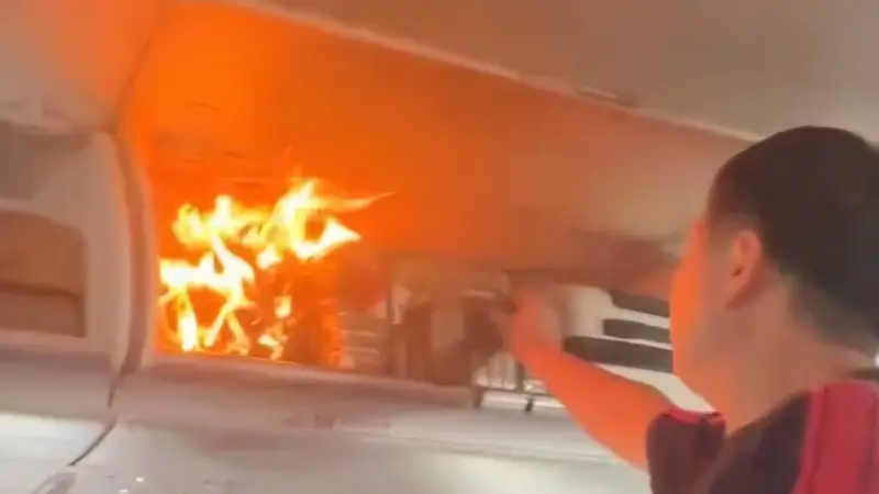 Пожар на борту Air China из-за литиевой батареи: видео инцидента Астане