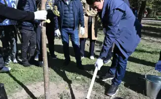 Посадка деревьев в парке Достык в рамках инициативы Таза Қазақстан