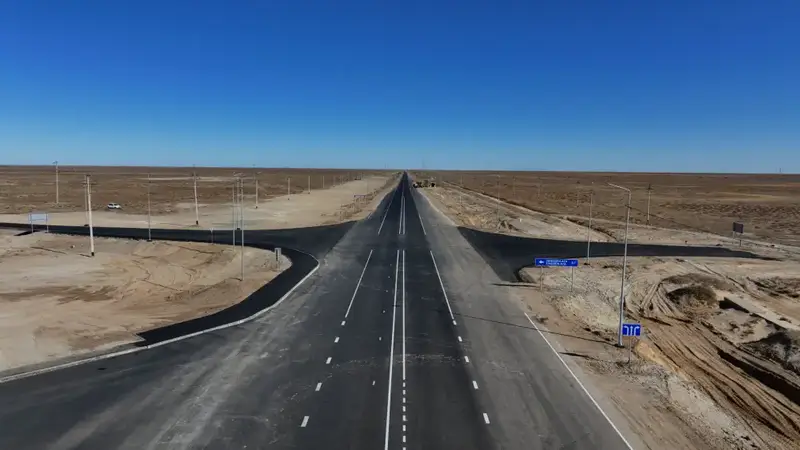 На трассе "Атырау–Астрахань" ведется обновление участка длиной 616–621 км (4)