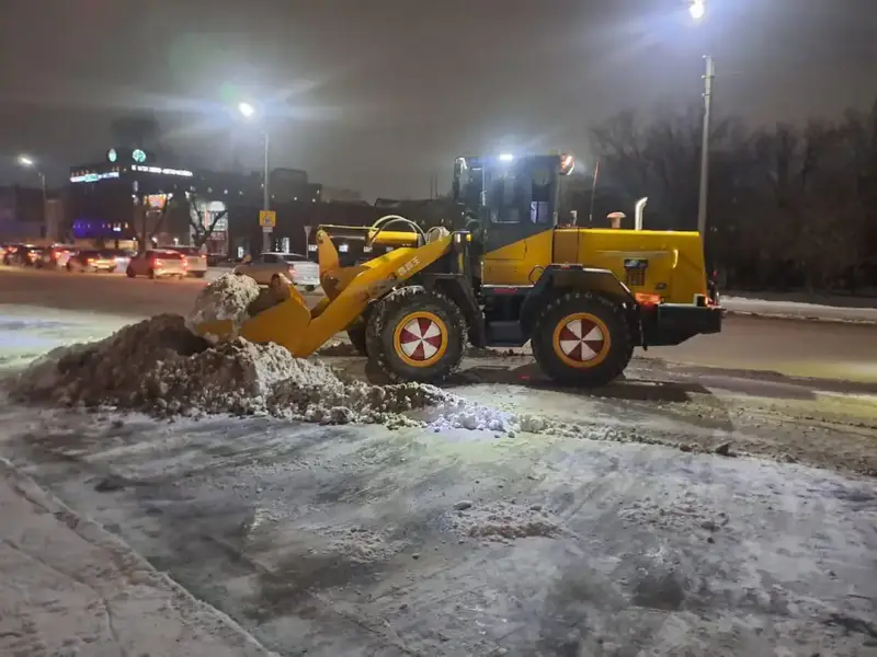Более тысячи единиц спецтехники задействованы в снегоуборочных работах в Астане ночью (2)