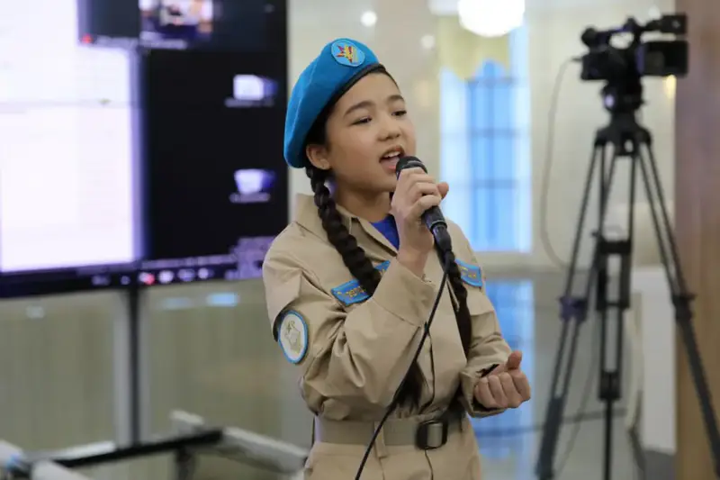 Жасмина Тузелова финалистка конкурса Голос Дети Москва студия Жас сарбаз Астане