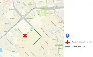 Алматы: перекресток улиц Жамакаева и Алдар Косе временно под замком строительных работ