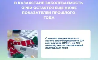 Заболеваемость ОРВИ в Казахстане достигает рекордно низкого уровня по сравнению с прошлым годом