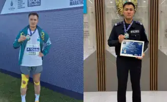 Алматинский полицейский Талгат Ерниязов выделяется на международном марафоне в Стамбуле