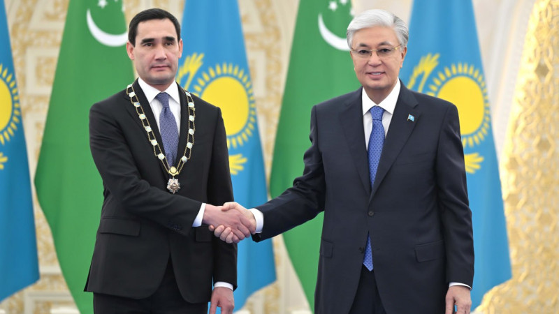 Сердар Бердымухамедов удостоен высшей государственной награды Казахстана, Касым-Жомарт Токаев вручил президенту Туркменистана орден 'Алтын Қыран' Астане