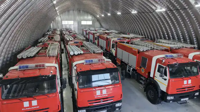 Новый ангарный комплекс МЧС в Шымкенте Астане