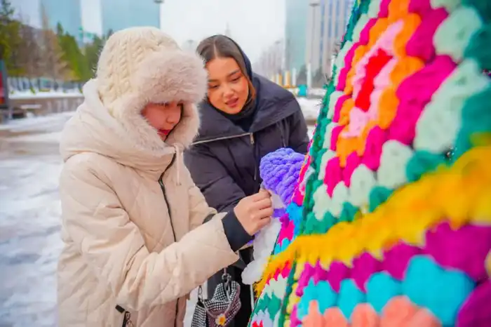 В Астане возвели эко-елку с казахской символикой (9)