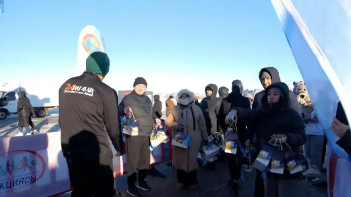 Сильный мороз не стал преградой для более 700 астанчан, принявших участие в новогоднем забеге Астане