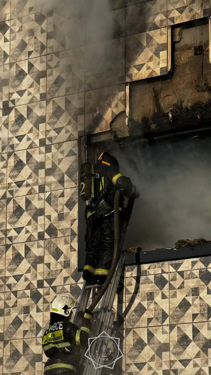 тушение пожара в  Астане