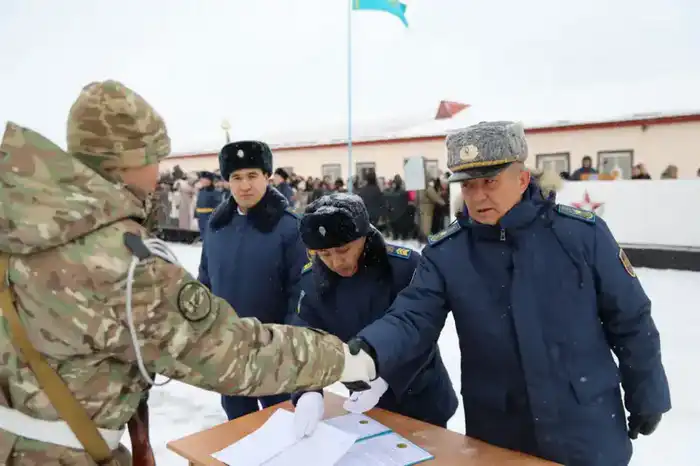 Ритуал принятия Военной присяги солдат ПВО в Акмолинском гарнизоне Астане
