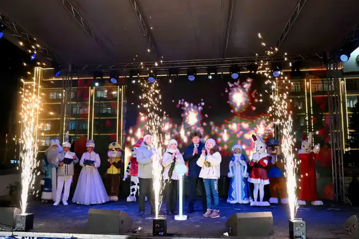 В Семее зажгли огни новогодней елки (8)