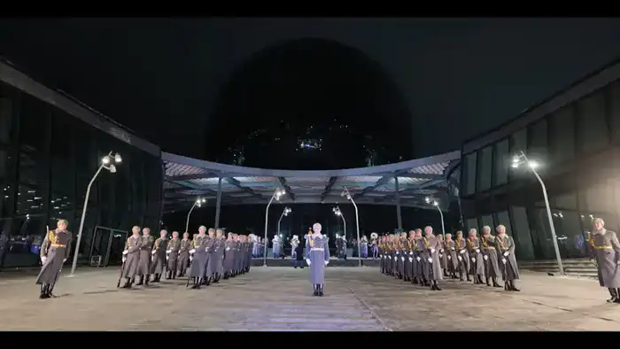 В Астане прошёл плац-концерт Президентского оркестра в честь 115-летия Бауыржана Момышулы под куполом AlemAI на территории МВК EXPO Астане