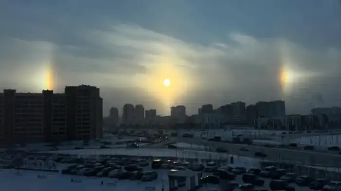 Солнечное гало: Астана становится свидетелем впечатляющего природного явления Астане