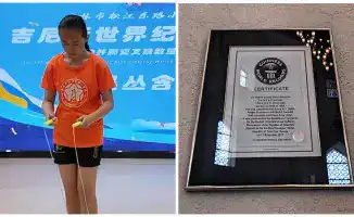 11-летняя Ву Конган из Китая установила два рекорда Гиннесса по прыжкам на скакалке