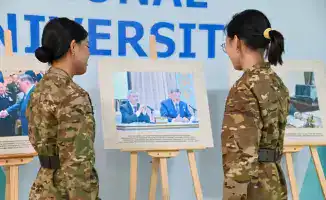 Военно-патриотическая акция в Астане к юбилею Мухтара Алтынбаева