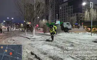 Астана продолжает борьбу со снегом: три тысячи рабочих и тысячи кубометров снега вывезены