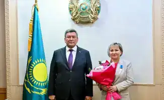 Награждение североказахстанцев орденом "Еңбек Даңқы" и медалью "Ерен еңбегі үшін"