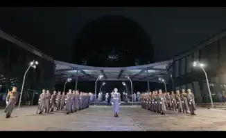 В Астане прошёл плац-концерт Президентского оркестра в честь 115-летия Бауыржана Момышулы под куполом AlemAI на территории МВК EXPO