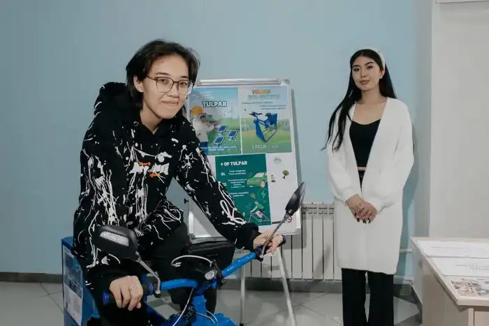 Инновационный велотренажер студентов Ualikhanov University: шаг к устойчивому развитию и экологии в Кокшетау Астане