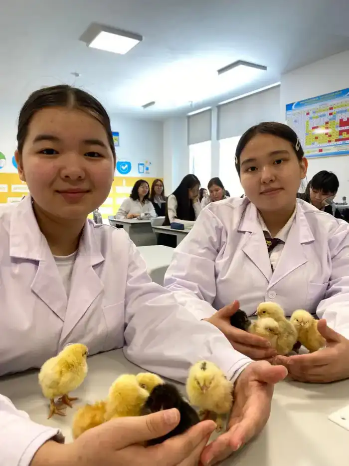 В Астане школьники самостоятельно вывели цыплят из инкубатора (3)