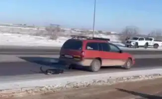 Полиция Астаны отреагировала на инцидент с собакой, привязанной к автомобилю: возможные последствия для владельца и общественное осуждение