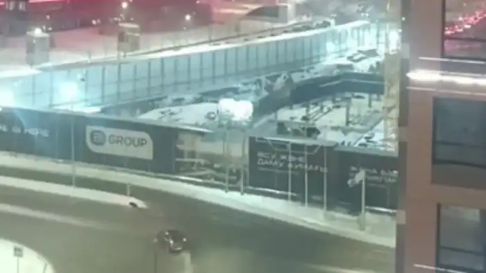 В Астане произошёл пожар на строящемся объекте столовой контейнерного типа Астане