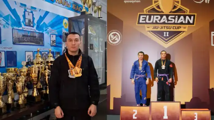 Победа полицейского Рустама Кузембаева на кубке Азии по джиу-джитсу и грэплингу Астане