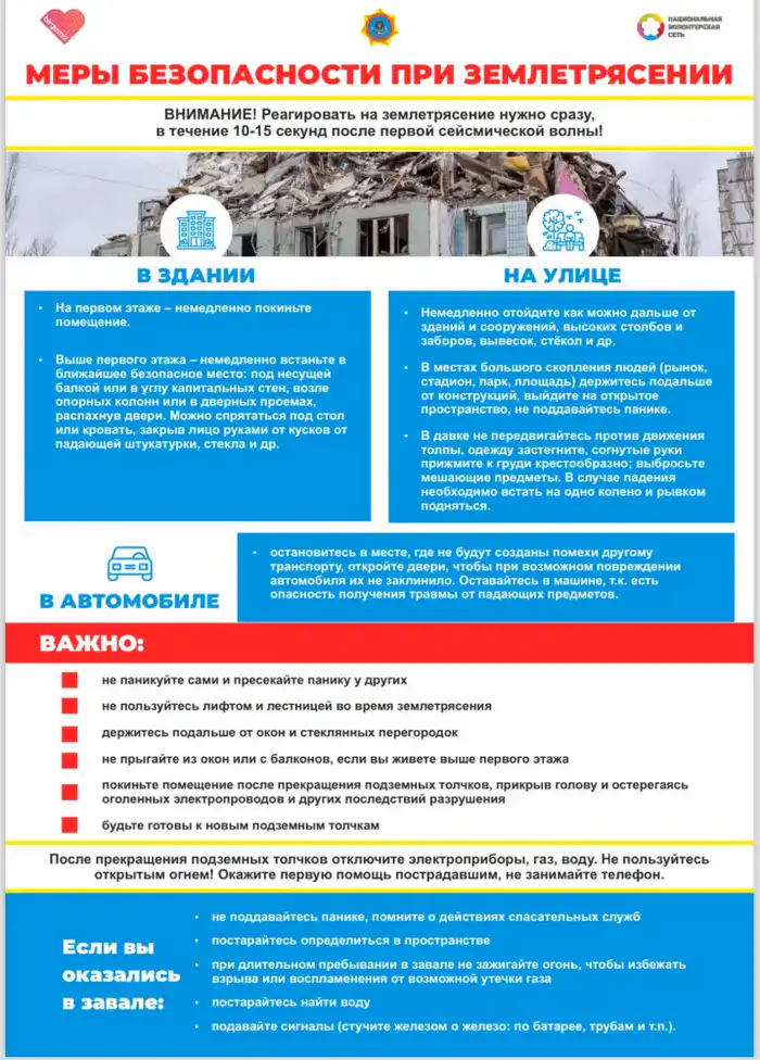 Землетрясение в Казахстане: информация и рекомендации по безопасности Астане