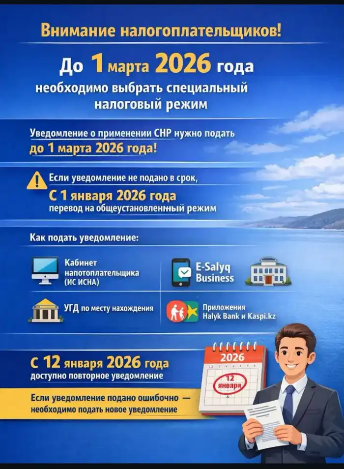 Не выбрал налог? Готовься к общему режиму! Астане