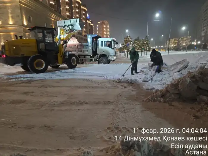 Более 63 тысяч кубометров снега вывезли из Астаны за ночь (4)