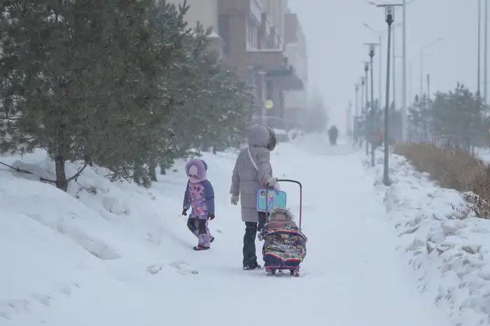 снегопад в Астане