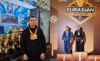Победа полицейского Рустама Кузембаева на кубке Азии по джиу-джитсу и грэплингу