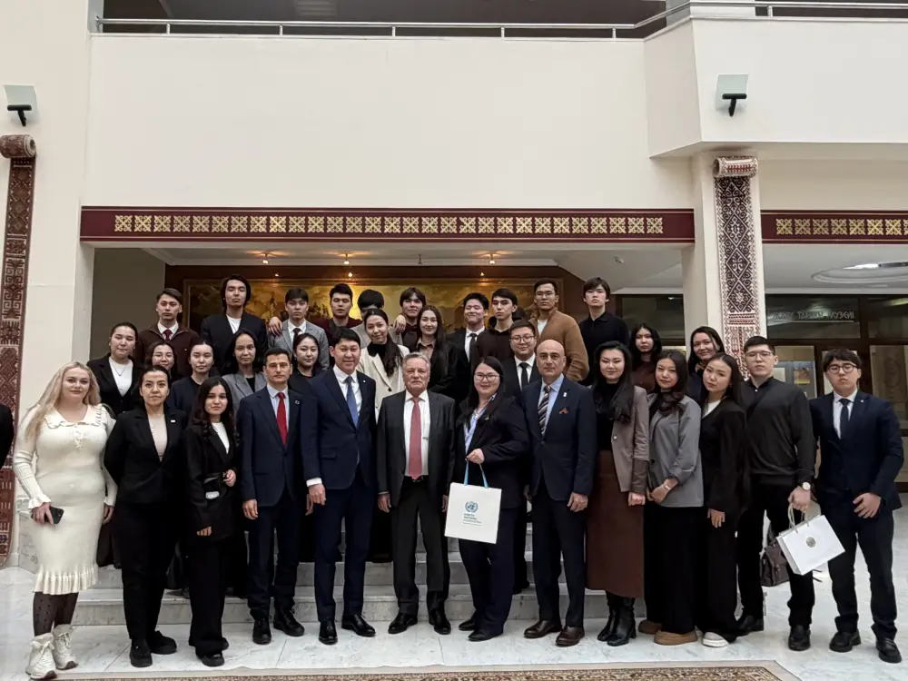 Лекция о международном сотрудничестве Казахстана с ООН в Евразийском национальном университете Астане