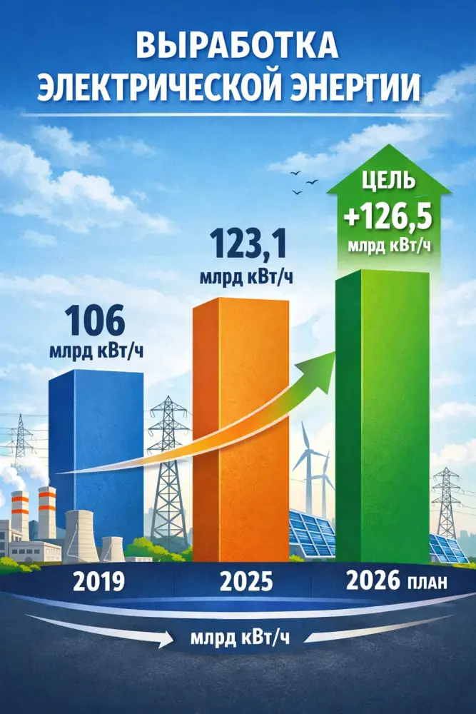 Казахстан увеличивает производство электроэнергии до 126,5 млрд кВт/ч к 2026 году Астане