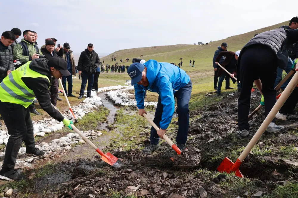 Экоакция «Мөлдір бұлақ»: родники очищают жители Жамбылской области (10)
