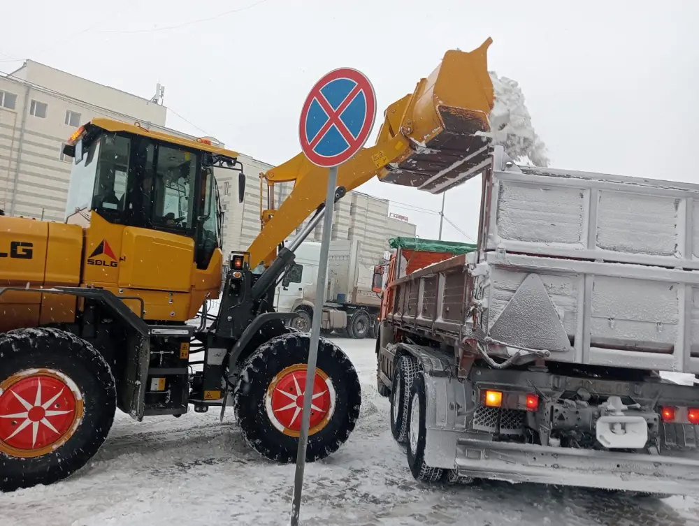 Десятки тысяч кубометров снега вывезли из столицы прошлой ночью (9)