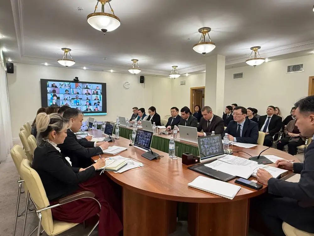 Обсуждение цифрового контроля социальных услуг и прав работников в условиях труда на совещании в Минтруде Астане