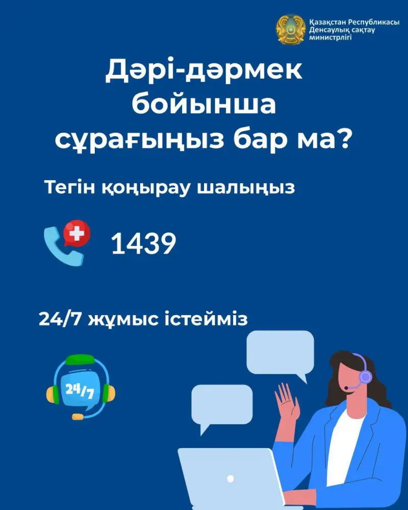 ДЕНСАУЛЫҚ САҚТАУ МИНИСТРЛІГІ: ДӘРІ-ДӘРМЕК БОЙЫНША «ҚЫЗУ ЖЕЛІ» ОПЕРАТОРЛАРЫ 15 МЫҢНАН АСТАМ ӨТІНІШІТІ ӨҢДЕДІ (4)