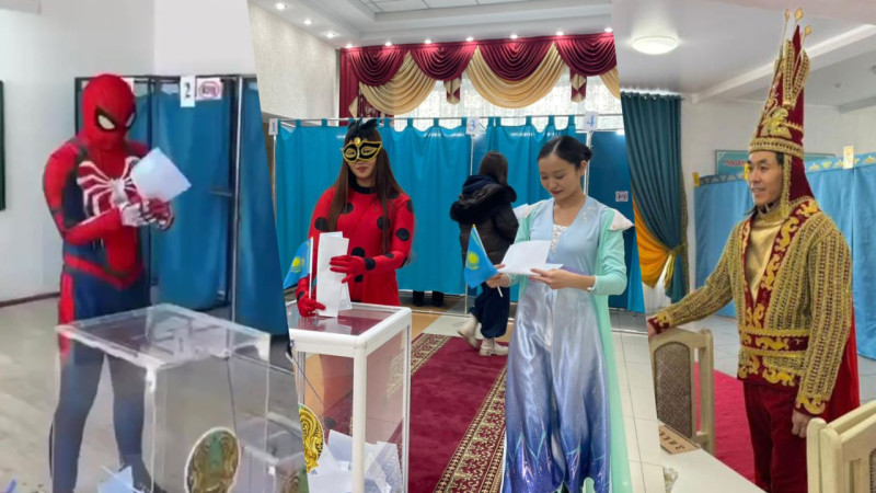 Супергерои на референдуме: Человек-паук и Леди Баг в Алматы Астане