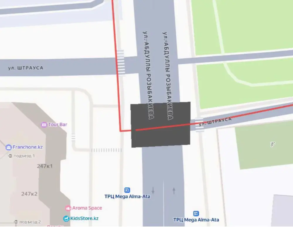 Ограничение движения на улице Розыбакиева Астане