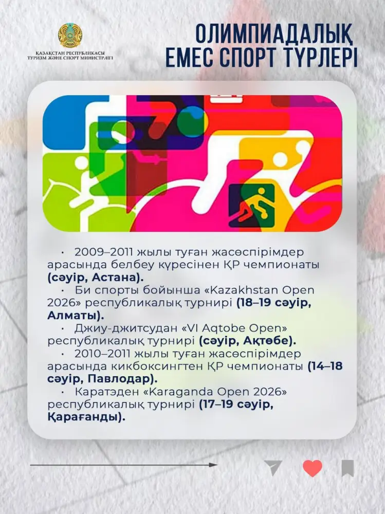 В апреле 2026 года Казахстан станет площадкой для десятков крупных спортивных событий (7)