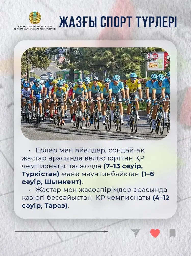 В апреле 2026 года Казахстан станет площадкой для десятков крупных спортивных событий (8)