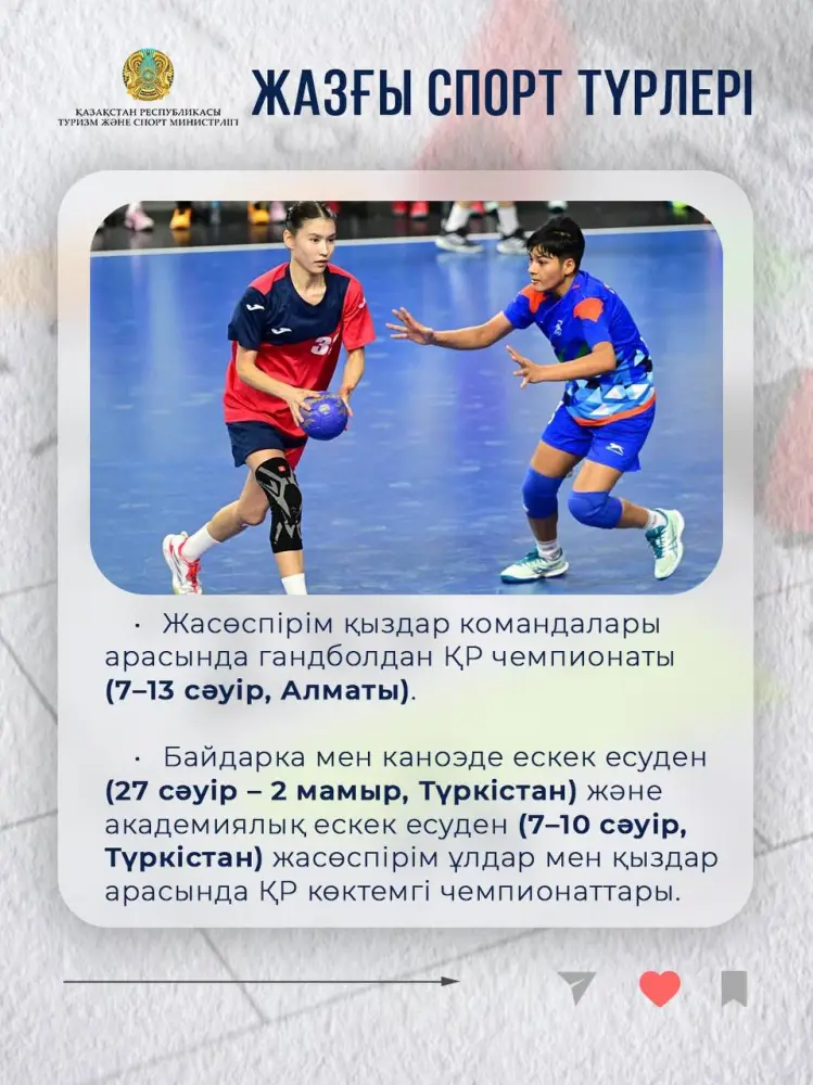 В апреле 2026 года Казахстан станет площадкой для десятков крупных спортивных событий (5)