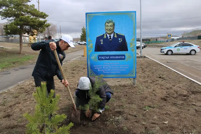 В Каркаралинске высадили 100 сосен к 80-летию Токтара Аубакирова (6)