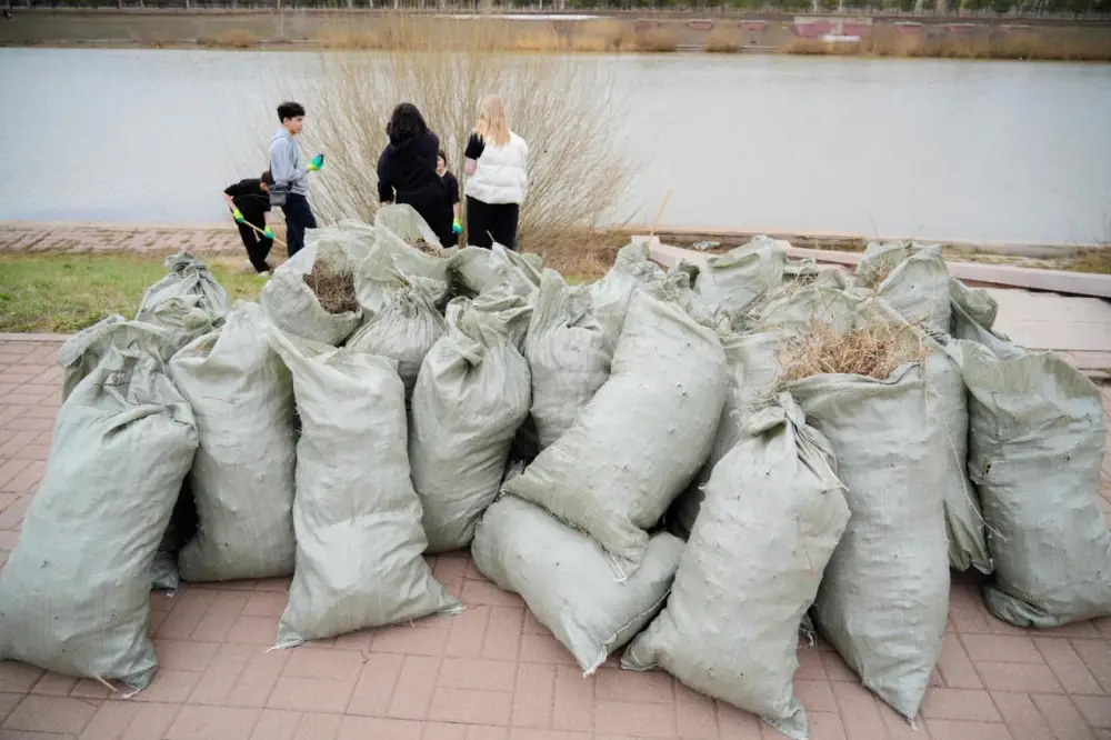 Более 100 астанчан объединились для очистки набережной реки Есиль от мусора Астане